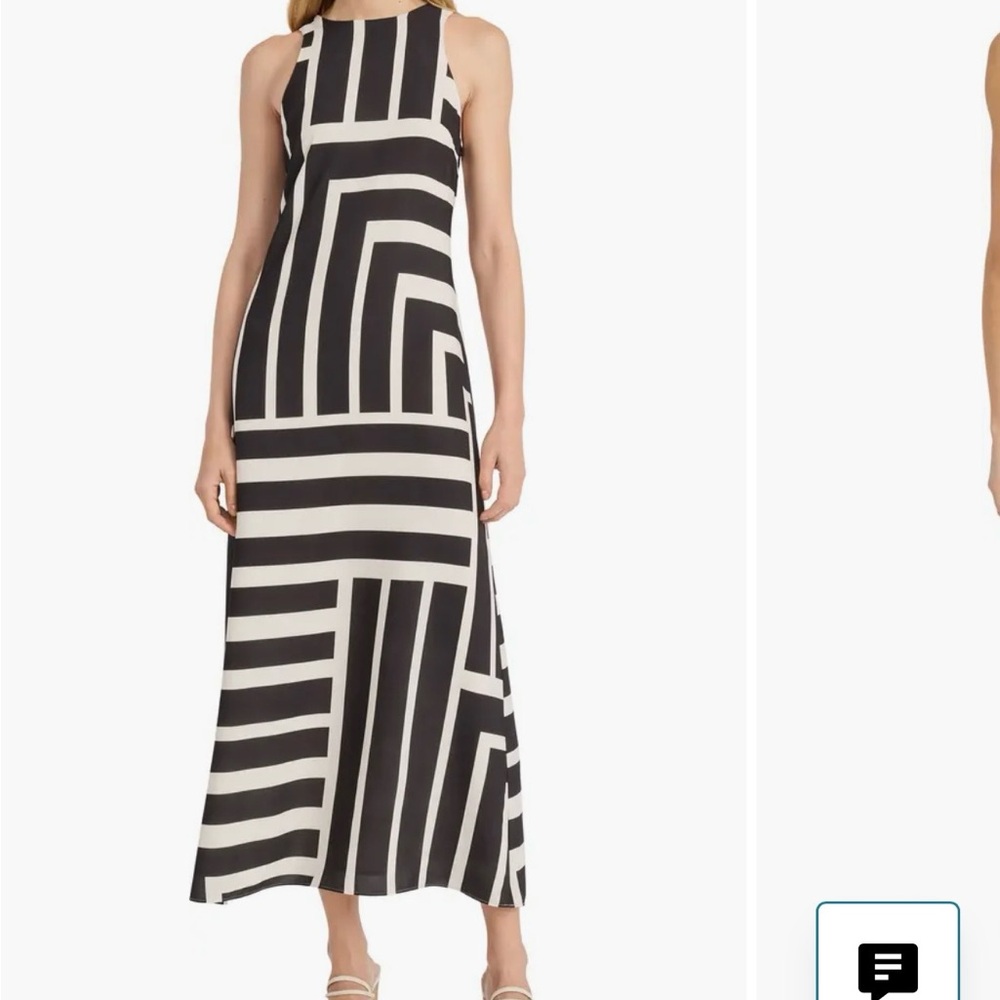 Donna Morgan Black & White Geometric Maxi Dress